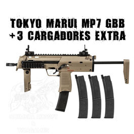 PACK MP7A1 GBB mas 3 cargadores extra Tokyo Marui - Tan