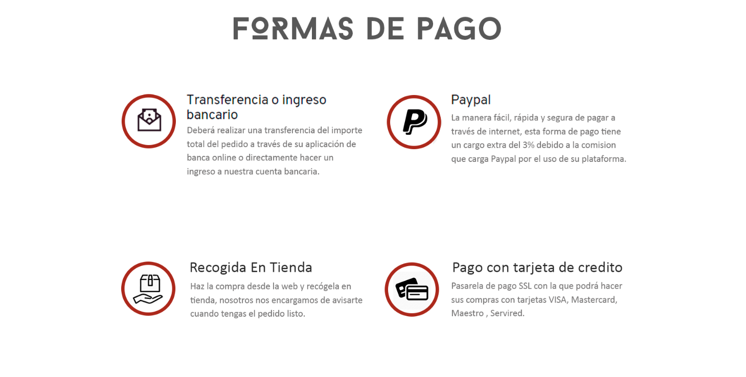 Formas de pago