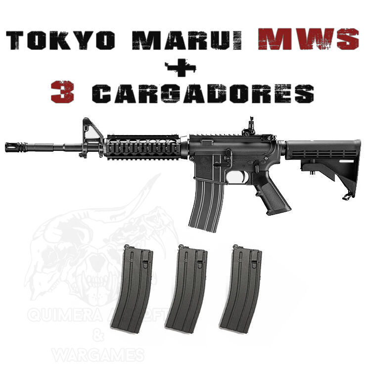 PACK M4 MWS Gas Blowback y 3 Cargadores Tokyo Marui