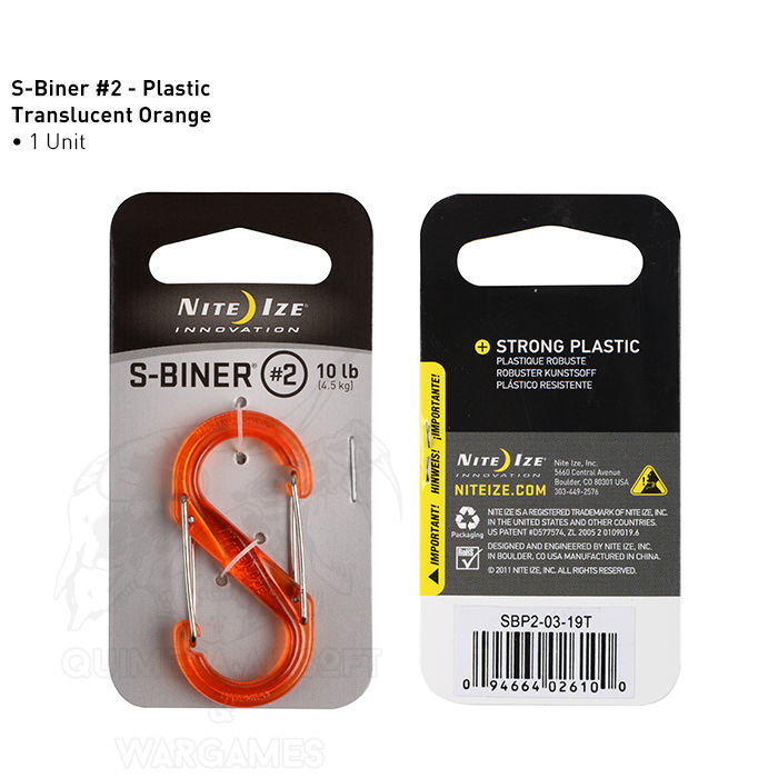 Mosqueton Plastic S-Biner #2 4,5Kg Nite Ize - Naranja