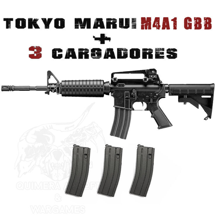 PACK M4A1 Carbine Gas Blowback con 3 Cargadores extra Tokyo Marui