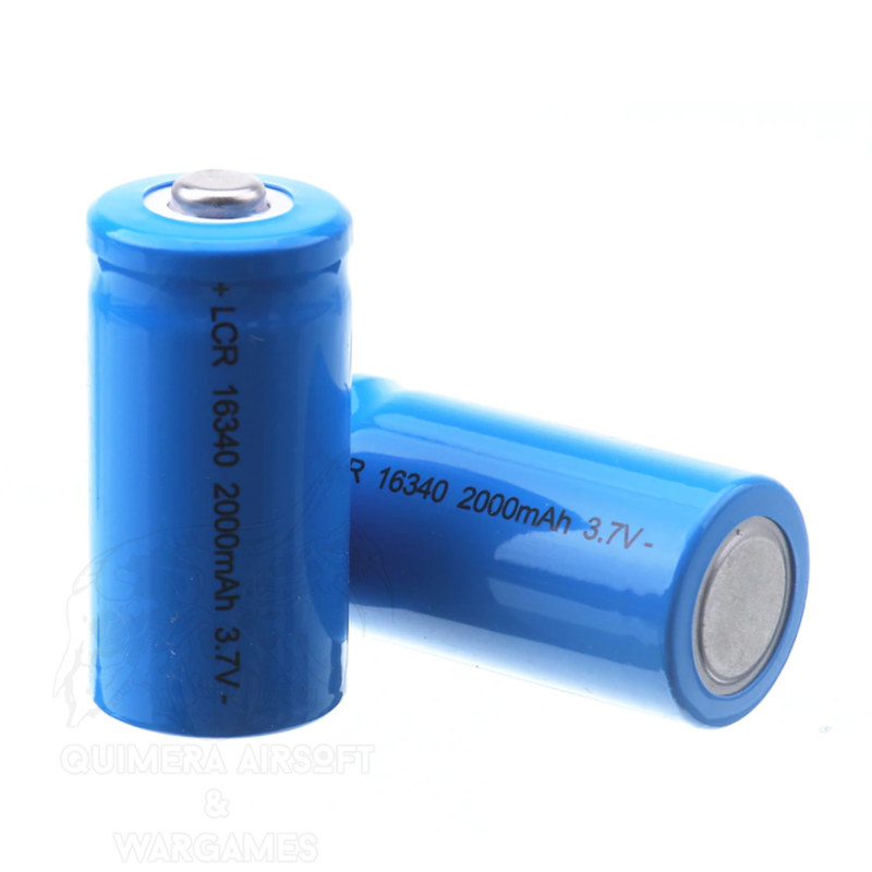 Baterias Recargables 16340 CR123a 3.7V 2000Mah 2 unds - Quimera