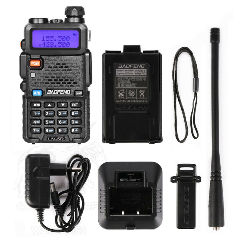 Baofeng UV-5R PTT Full Set - Negro - Quimera Airsoft