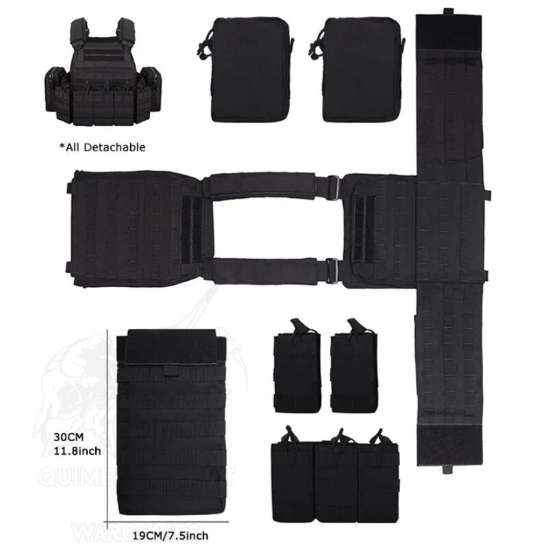 Chaleco Tactico tipo DCS Plate Carrier y pack de pouches abiertos para 5.56 - Coyote Brown