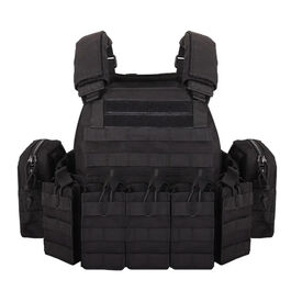Chaleco Tactico tipo DCS Plate Carrier y pack de pouches abiertos para 5.56 Yakeda - Negro