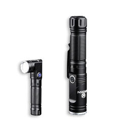 Linterna con Cabezal Pivotante Cargador y Correa de Cabeza - WADSN