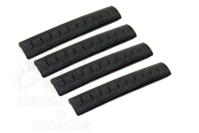 Cubre railes de goma estilo KAC 4 piezas APS - Negro